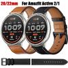 Kožený řemínek pro Amazfit Active 2 20mm 22mm řemínek pro chytré hodinky pro Amazfit Bip 6 5 3Pro/GTR 4 3 2/GTS 4 3 2/Stratos 2 3/Balance 2
