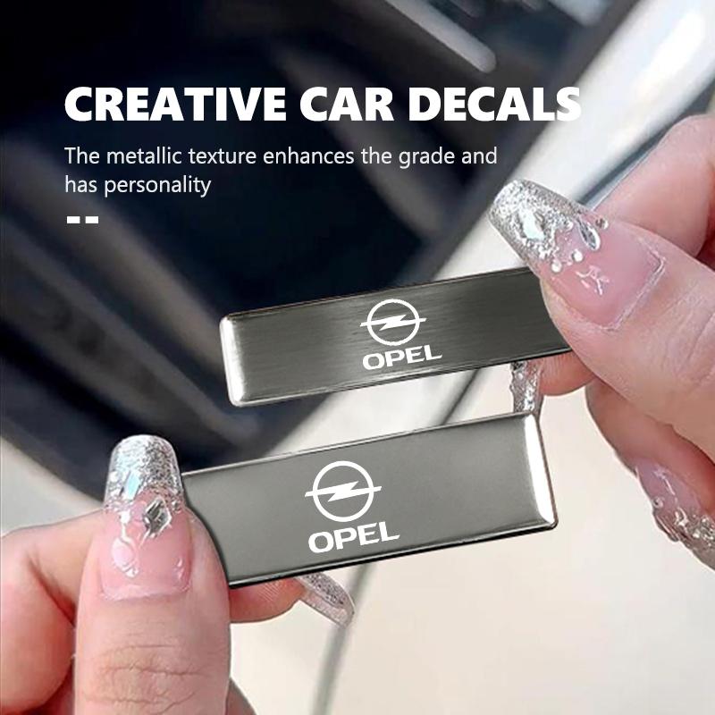 Car Body Metal Decals Aluminum Alloy Auto Free Paste Stickers For Opel Astra G H J K F Corsa D Zafira B Insignia Mokka Regal