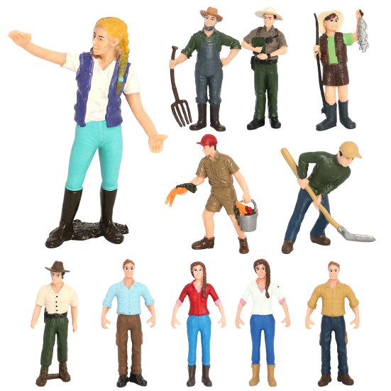 Worker Farmer Action Figure PVC Model Simulation Figurine Mold Decor Toys Gift
