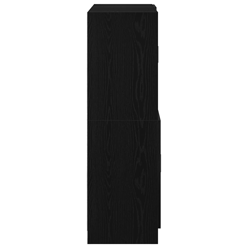 Vidaxl 2 Cabinet Kitchen Furniture Set Black Wood-Based Material