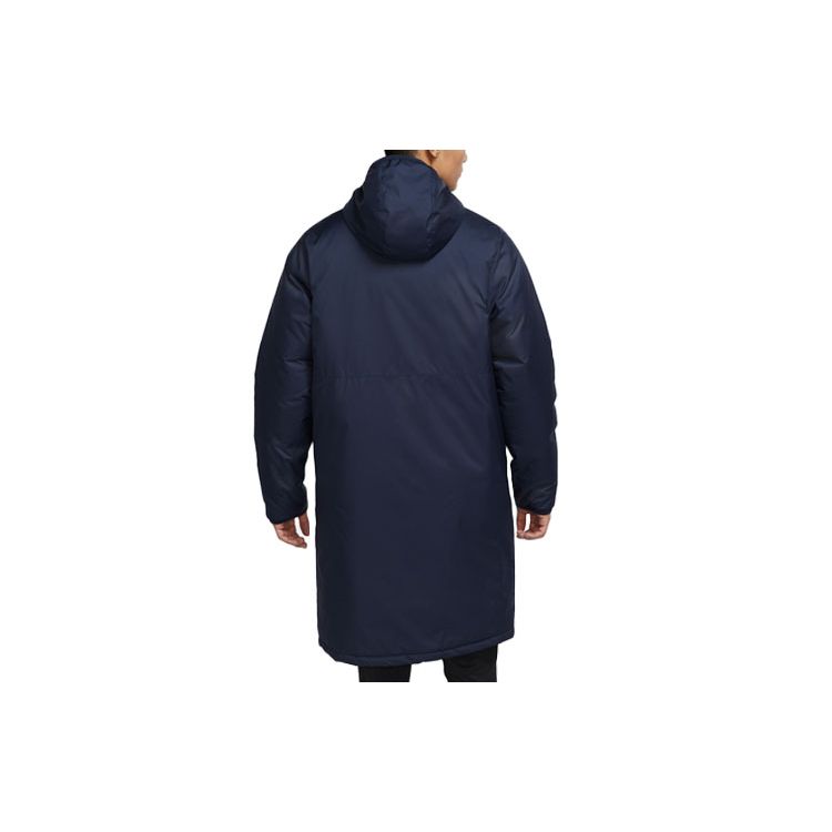 Nike Solid Color Mid-Length Warm Hooded Cotton Jacket Men Outerwear Dark-Blue CW6767-451