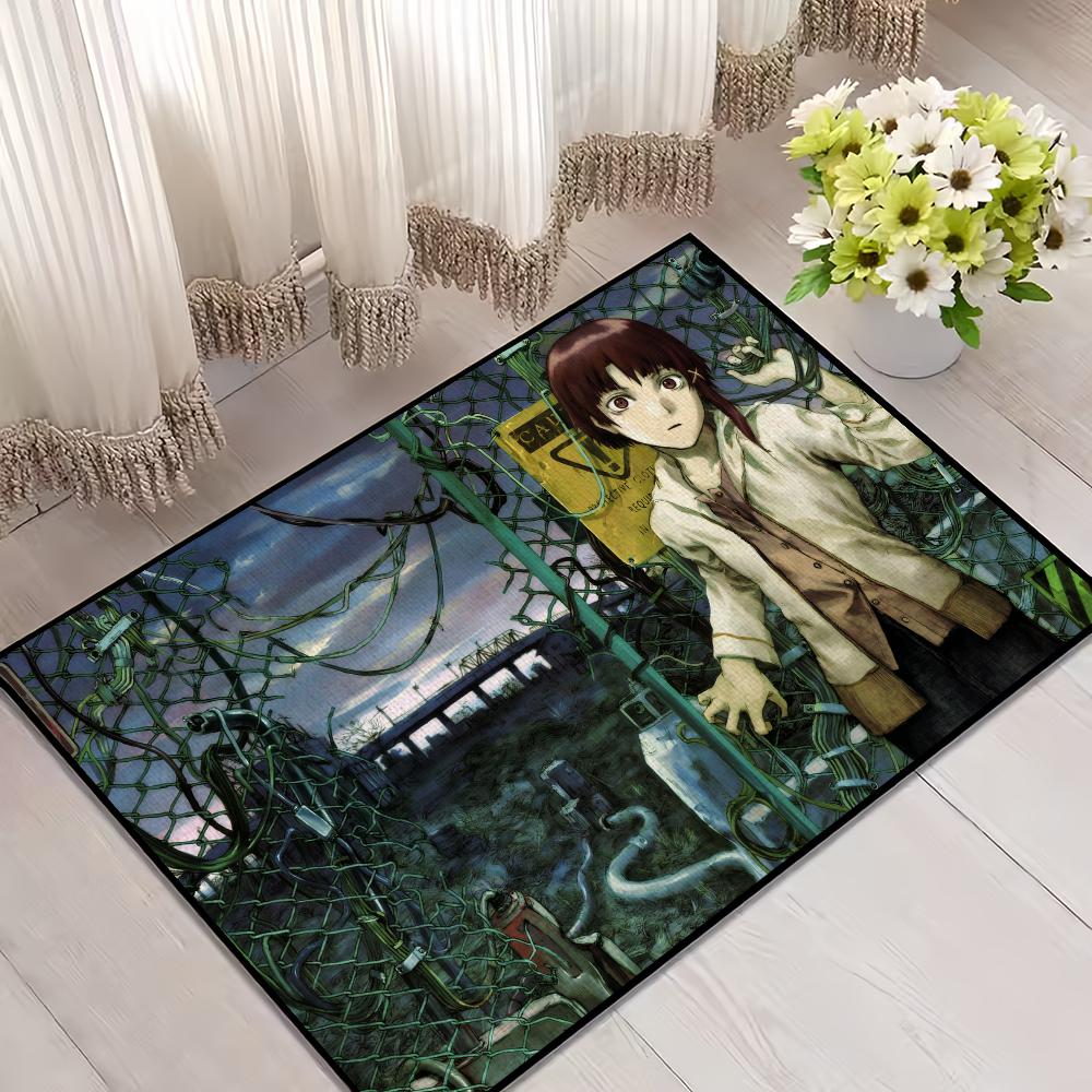 

Door Game Mat For Living Room Bedside Lain Decoration S-Serial E-Experiments Bed Floor Bath Entrance Carpet Large Anime Rug SJR40x60CM