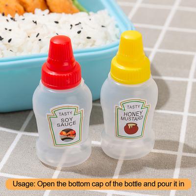 1 pezzo Mini contenitore portatile per salsa di pomodoro, salsiera, condimento per insalata, flacone spray per olio, ketchup, miele, senape
