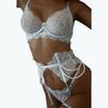 Sexy Bra Perspective Lace Fishbone Pearl Decoration Sexy Underwear Women