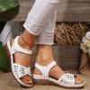 Damen Übergröße Plateau Cut-Out Sport Sandalen Sommer Europäisch Amerikanischer Stil Klettverschluss Lässige Slipper