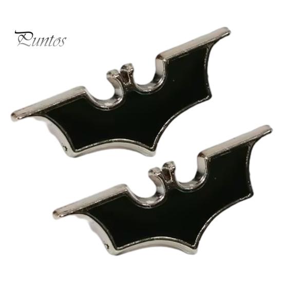 Black Metal Collar Pin 1 Pair Bat Shape Lapel Pins, Men Suit Shirt Versatile Cool Gothic Brooch, Matte Edging Business Pins for Tie Decoration