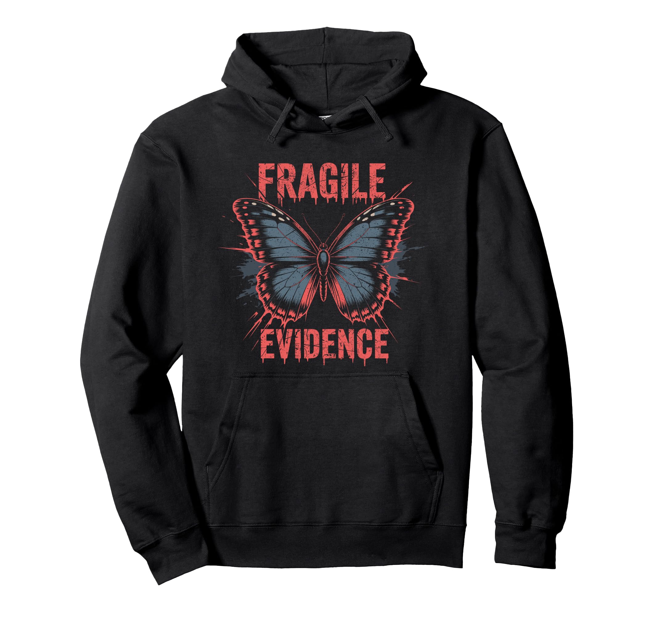 

Fragile Evidence Butterfly Grunge Dark Aesthetic Hoodie чёрный