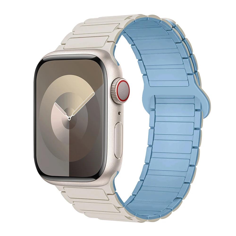 

Magnetic Sports Band for Apple Watch Strap 49mm 46 45 44 42 38 40 41mm Silicone Bracelet for iWatch 11 10 9 8 7 6 5 4 SE Ultra 3 Watch SE3 44mm