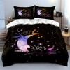 Moon and Lotus Starry Bedding Set Bedding Duvet Cover Set Duvet Cover Pillowcases  (1 * Duvet Cover 2 * Pillowcases, Without Duvet Insert)