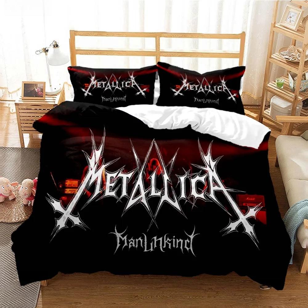 Metal Music Band MMetallica Bedding Collection Single Twin Full Queen King Size Bed Collection Adult Kid Bedroom Duvet Cover Collection Home Textile