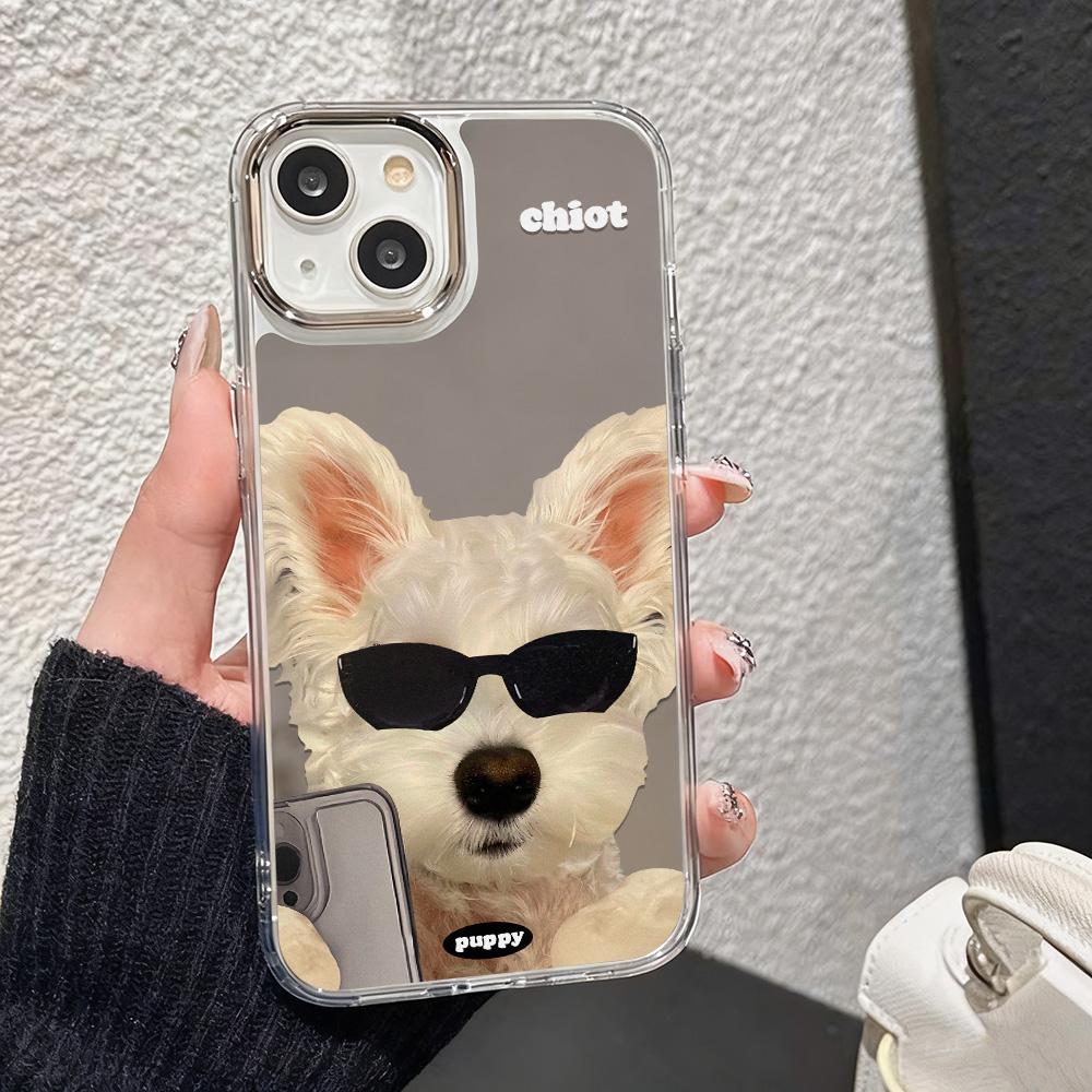 Fashion Cat Luxury Make Up Mirror Phone Case For IPhone 17e 16e Air Pro Max 17 16 13 11 15 14 12 Animal Funda Anti-drop Cover
