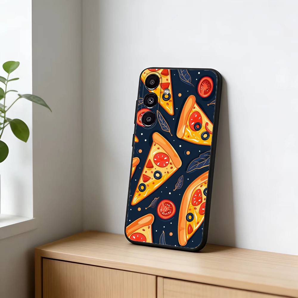 delicious cartoon pizza Phone Case For Samsung Galaxy A91,80,73,72 ,71,53,52,32 ,31,22,21s,20,Soft Black Case