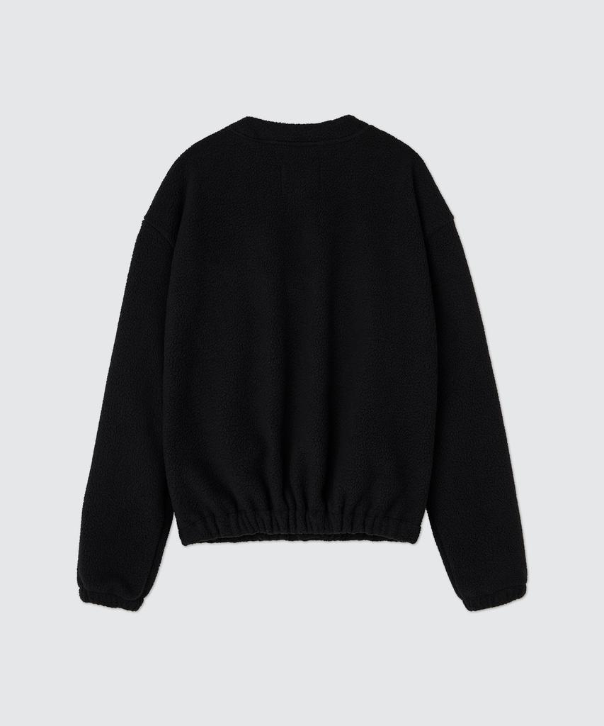 LEARVE Tokyo Texture Waffle Henley Neck Black