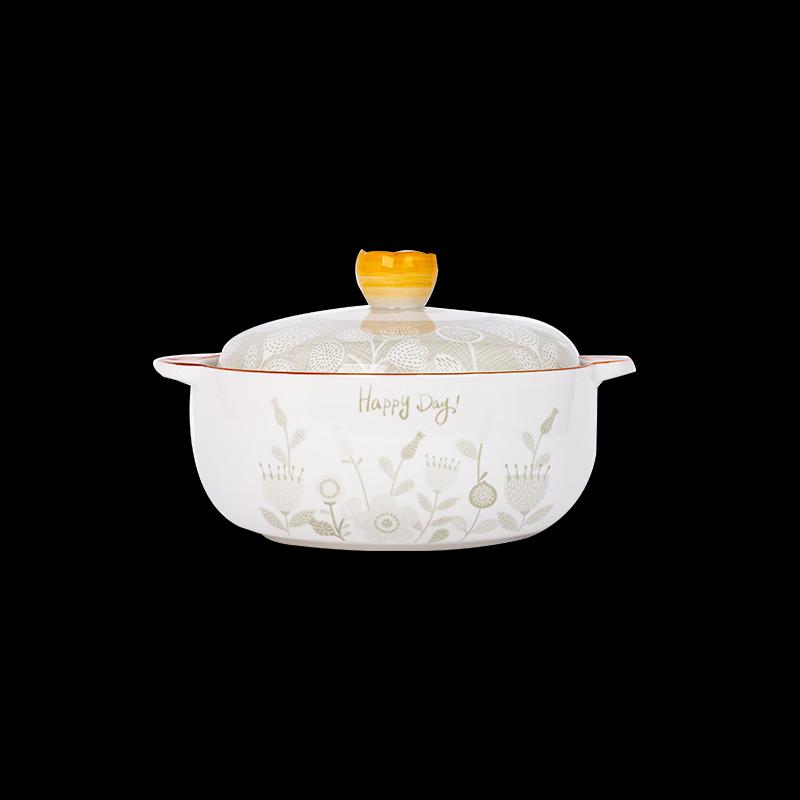 Jingdezhen Nordisk Stil 9-tums Underglasyr Keramik Soppskål