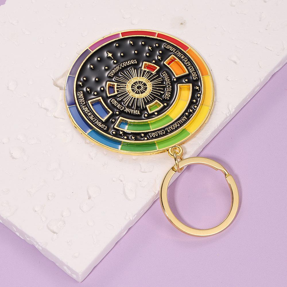 Premium Quality Exquisite Color Wheel Keychain Pendant – Sparkly 3D Charm for Bags & Car Keys, Cute Versatile Girly Accessory, Thoughtful Creative