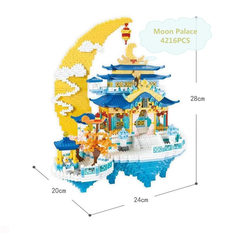 Challenge Moon Palace Castle Yz Mini Blocks Architecture Beautiful House Brinquedos Diy Toy Girls Christmas Gifts New Year