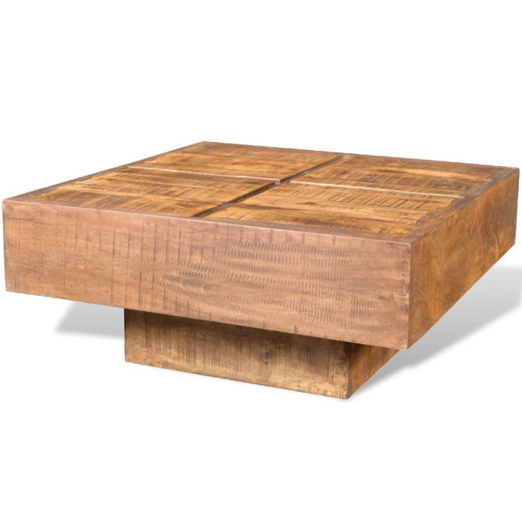 Square Mango Wood Coffee Table, Brown