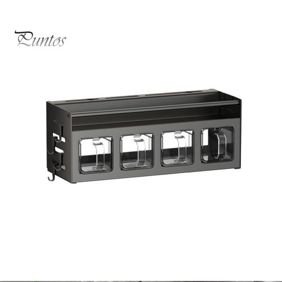 

Настенная полка для специй из нержавеющей стали с ящиком, без сверления, подвесная кухонная полка, органайзер для хранения специй с крючками для банок, вешалка для полотенец D