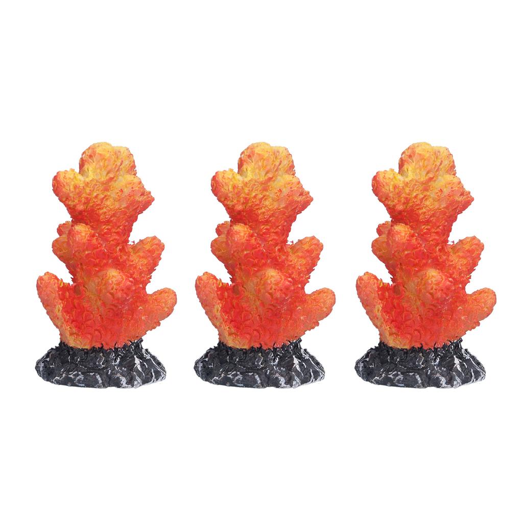 3Pcs Aquarium Simulation Coral Fish Landscaping Decoration Artificial Coral Plants Resin Ornaments