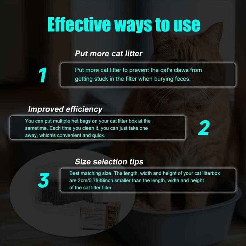10 Pieces of No-Shovel Disposable Cat Litter Bags - Fast, Convenient and Sanitary