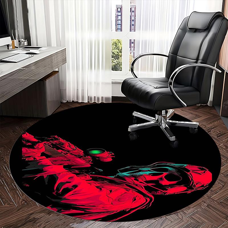 Skull Soldier,Future Warrior Chair mat Round Rug Office carpet, Non slip, Suitable for Living Rooms, Bedrooms Decor 1205554a