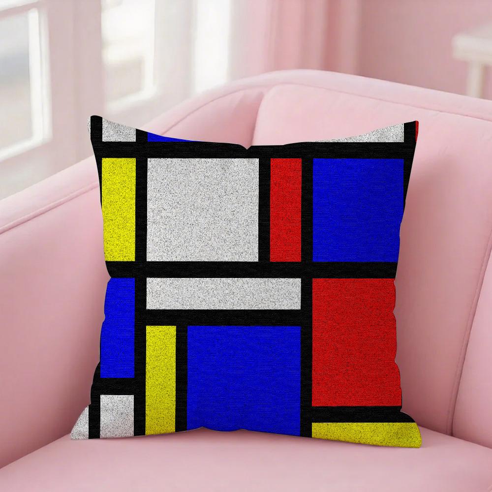 Mondrian Pillow Case Pillowcover Square Pillowcase Sofa With For Pattern Comfortable Cushionsuitable All Kinds Of Room