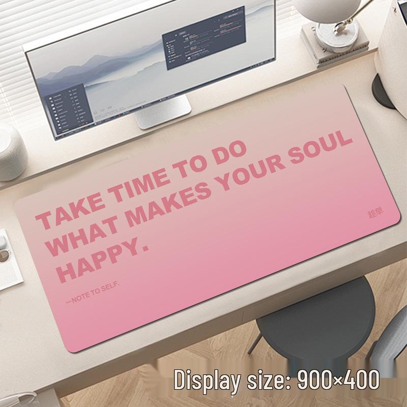 Extra Large Cartoon Text Mouse Pad - Customizable Girls' Desktop Keyboard Pad