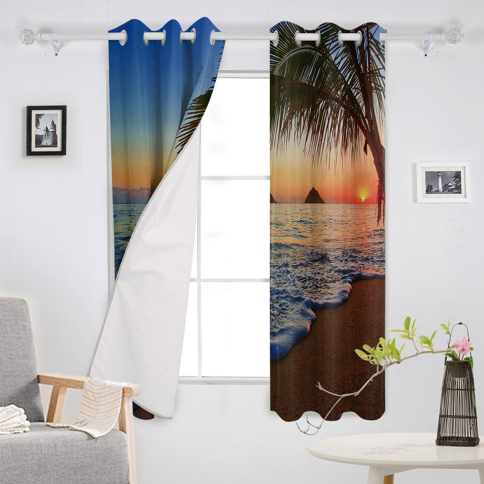 Закат Пляж Кокосовая Пальма Плотные Шторы для Гостиной Спальни Обработка Окна Жалюзи — фото 4