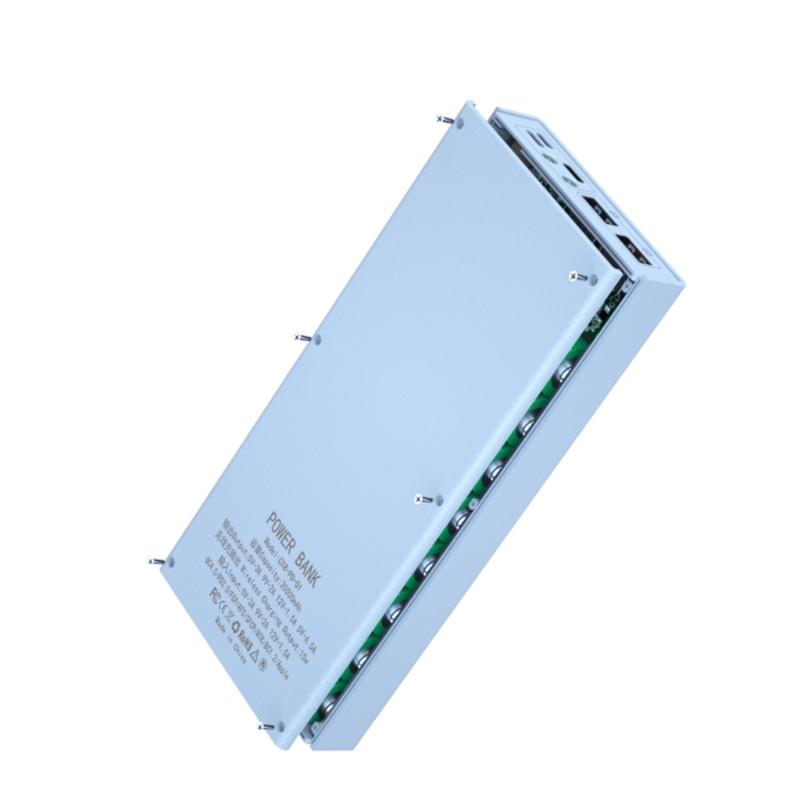 8x18650 Battery Storage Box PD Quick Charge Power Bank Case Support Wireless Charging/Quick Charging Functions