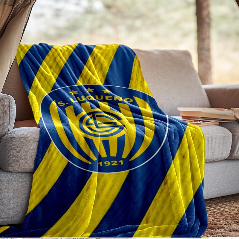 Luqueno Club Emblem Blanket Outdoor Flannel Blanket for Camping, Hiking, Garden Parties, Picnic Essentials,gift for family and friends