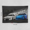 MaLji Jdm Japanese Car Art Silvia S13 And S15 Wall Tapestry for Bedroom Home Wall Room Decor40 x60, style