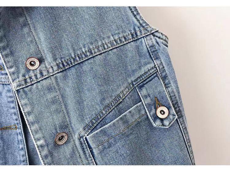Damen Slim Denim Weste, Vielseitige Ärmellose Jacke mit Revers für Frühling/Herbst 2025