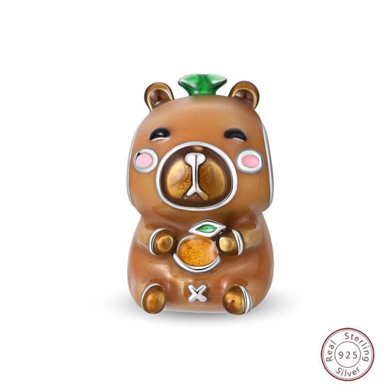 Copper Firefly Cute Cats And Dogs Beaded Pendant Suitable For Original Charms Bracelet Diy Exquisite Women Jewelry