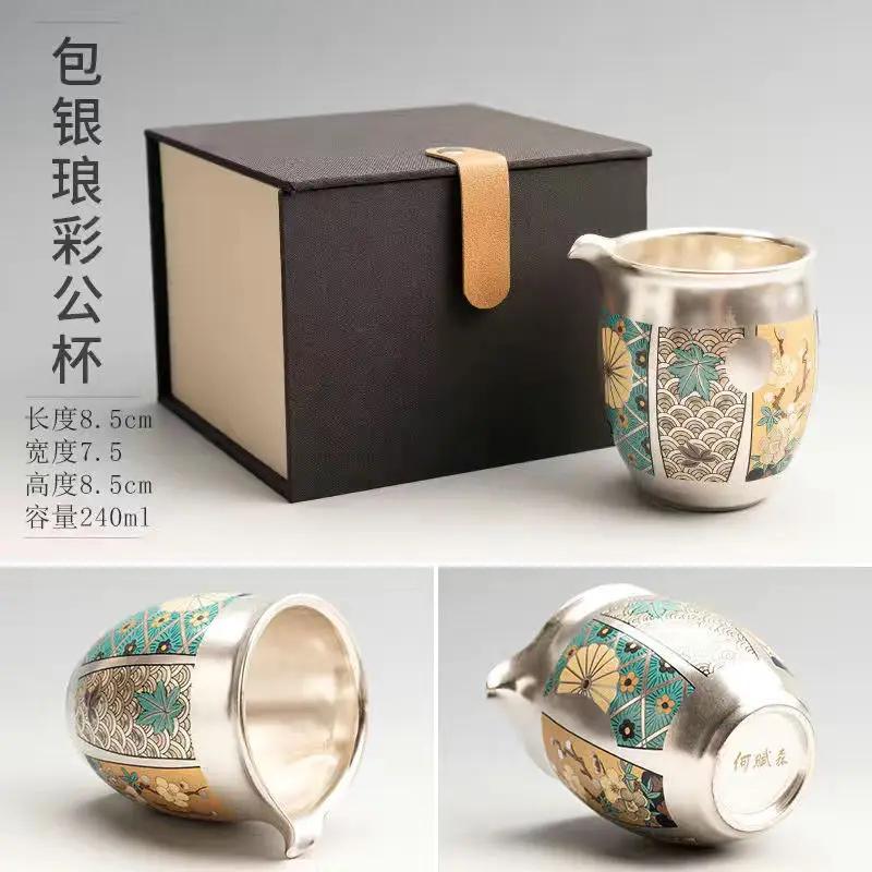 Japanese-style Teapot Porcelain Tire Package Silver Teapot Justice Cup Master Cup Tea Ceremony Accessories Tea Set Tea Infuser