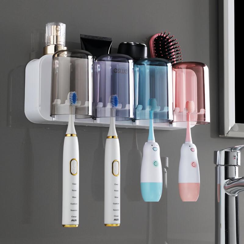 

CMAOS Wall-Mounted Toothbrush Holder with 4 Cups