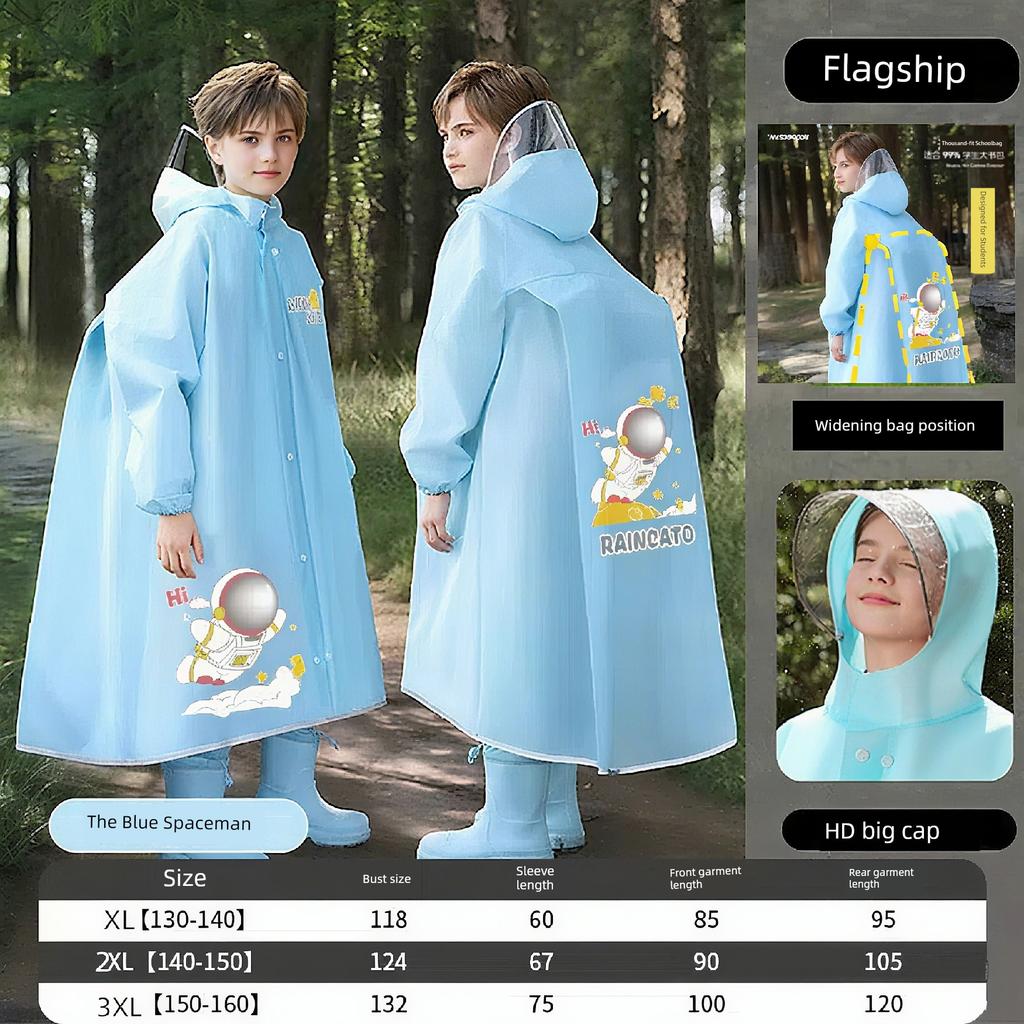 Children's Raincoat for Kindergarten and Elementary School Students, Special for Going to School, Rainproof, Thickened, Cute Rain Poncho for Boys and