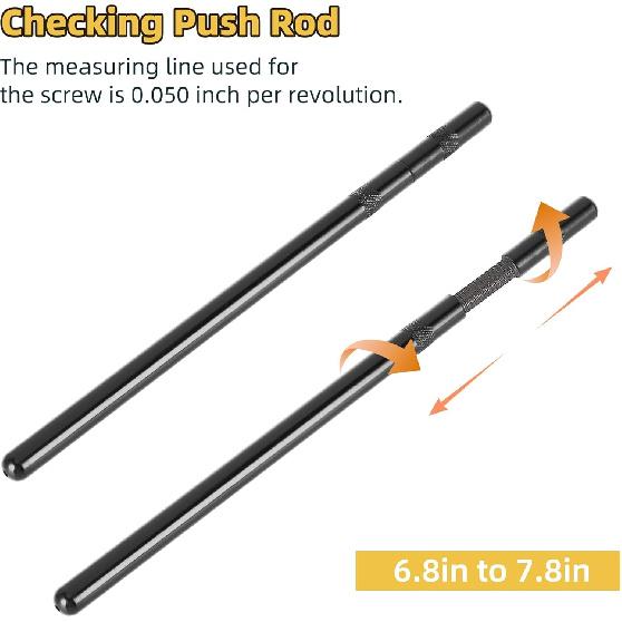 Acouto Stoßstangenlängenprüfer 6,8-7,8 Zoll Stoßstangenlängenprüfwerkzeug Stoßstangenmesswerkzeug Zahnradtiefenprüfer 7702-1 Eisen Schwarz Verstellbar