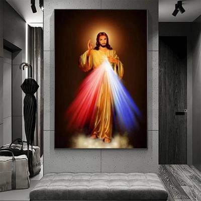 Jesus Christentum Leinwandmalerei Poster Modern Gottes Barmherzigkeit und Druckgrafik Wandbild Wandbild Bild Wohnzimmer Heimdekor Kein Rahmen