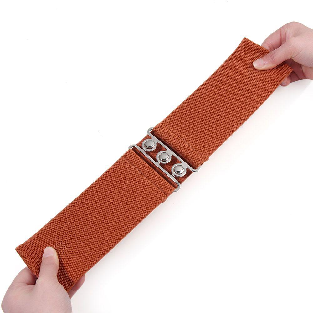 Fashion Women Cinch Stretch Wide Elastic Belt Waist Band Dress Cummerbands Metal Buckle Waistband