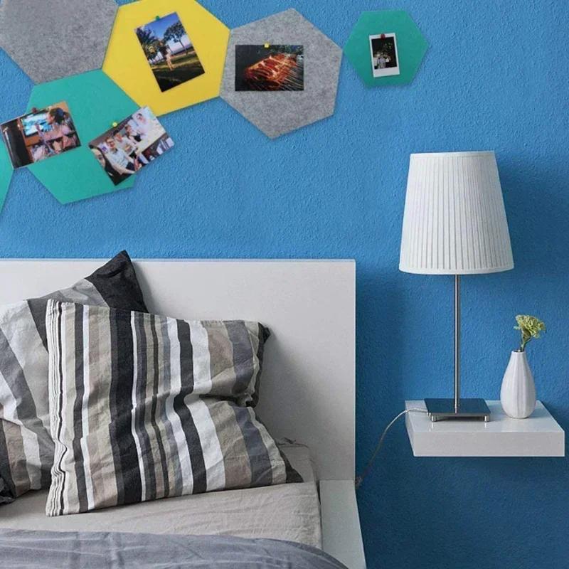 Removable 3D Hexagon Wall Decals Colorful Felt Geometric Shapes for Modern Living Room and Bedroom Wall Art Decor