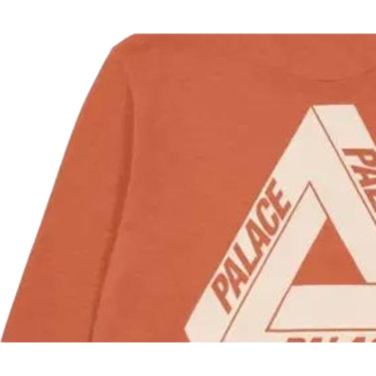 Palace FW21 Slub Crew Neck Sweatshirt With Triangle Print Unisex Sweatshirt Orange P21CS070