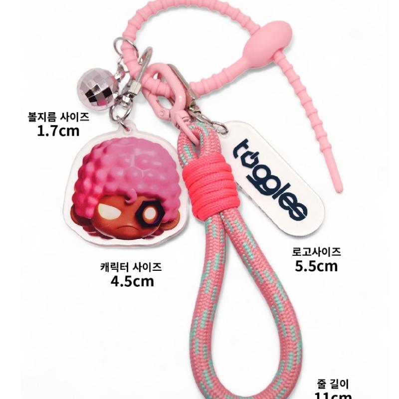 Toggles   04 Pink Disco Face Keyring