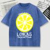When Life Give You Lemons Pattern Washed Men T Shirt Summer Trendy Tee Shirts Soft Cotton O-Neck Short Unisex Loose Top