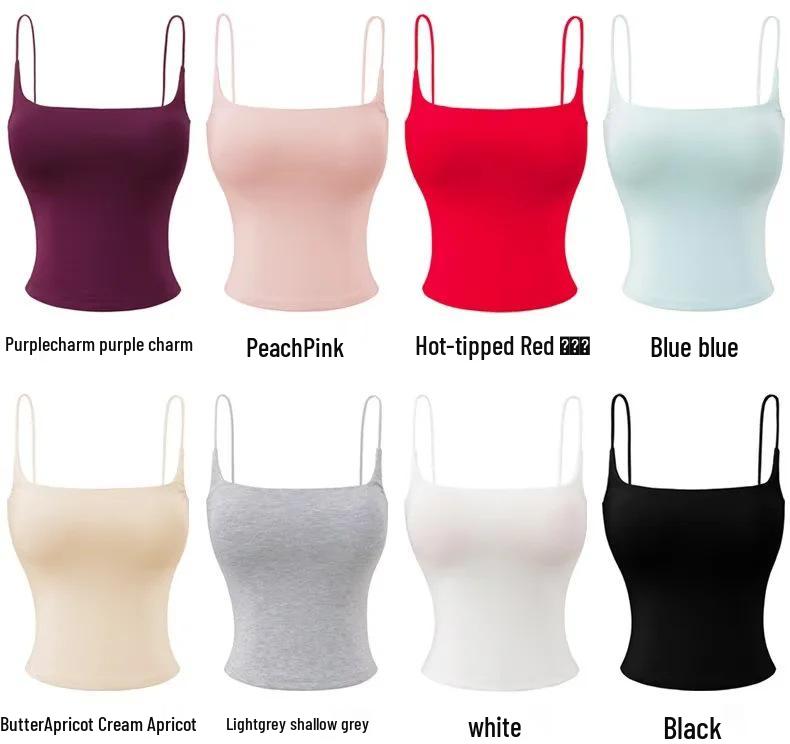 Women's Summer Fashionable Bandeau Camisole: Chest Pads, Open Back, Sexy Tank Top for Inner or Outer Wear