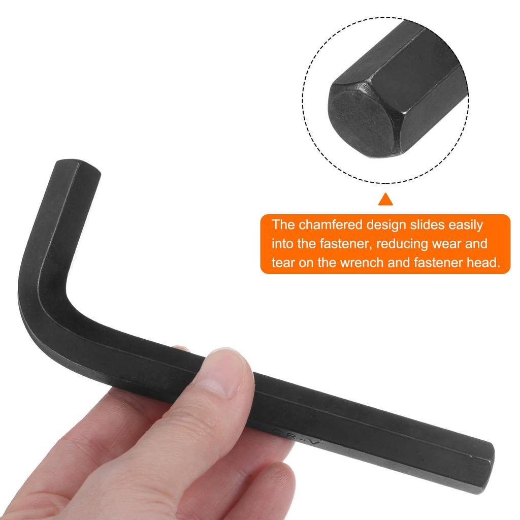 Uxcell Hex Wrench Alloy Steel Hex Repair Tool for Tightening and Removing Assembly of and Bicycle Black 2-Piece Set, 1/2" L-Shaped Keys, Long, Screws,