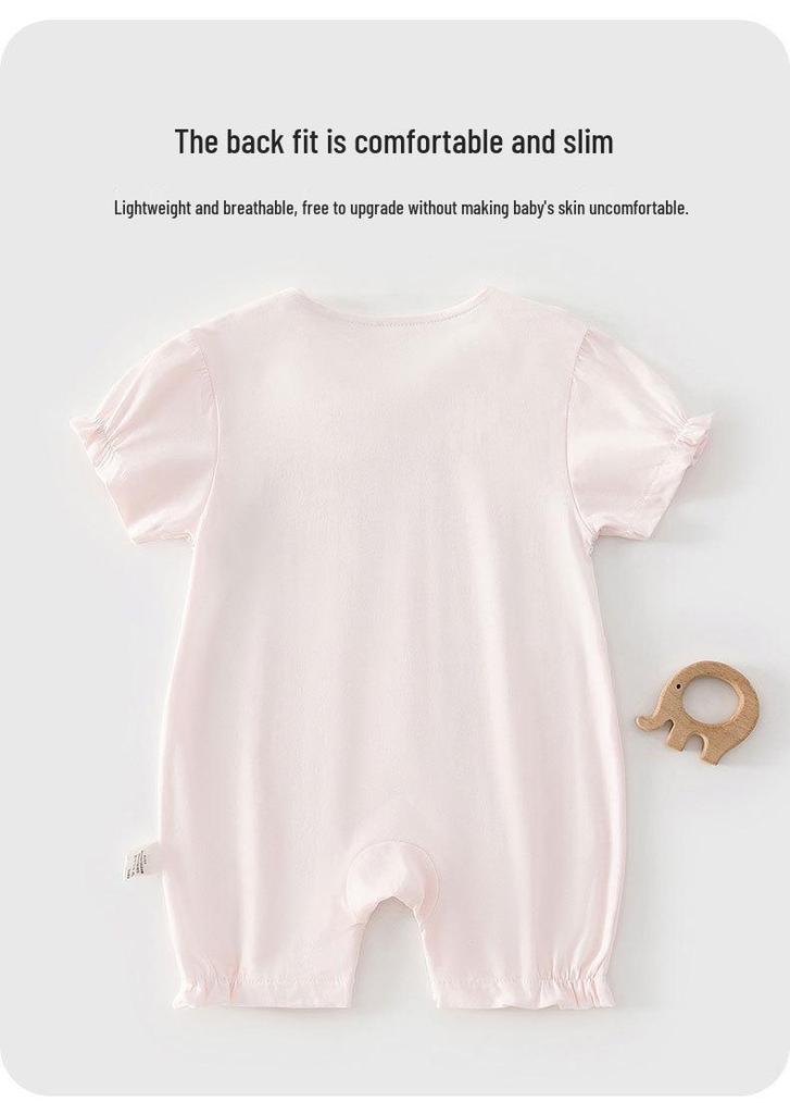 Angel Garden Summer Short Sleeve Newborn Jumpsuit Romper