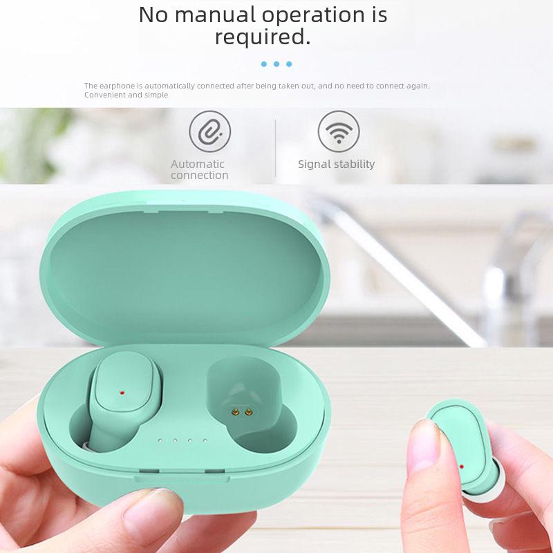 A6S Macaron Mini Bluetooth Headset: Convenient In-ear Wireless Sports Stereo with Noise Reduction.