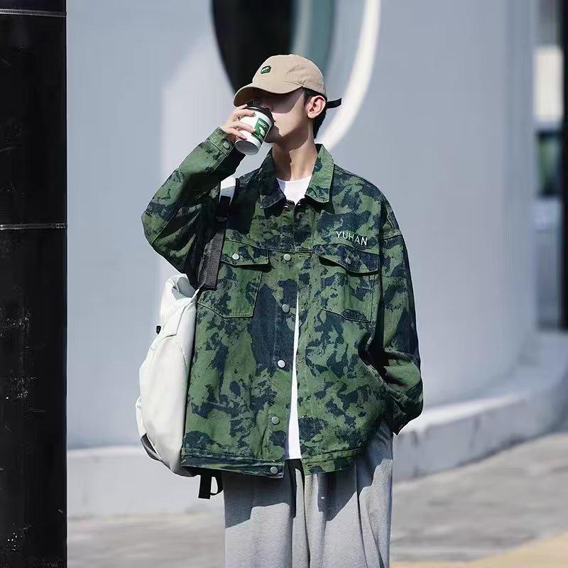 Men's Handsome Korean Style Loose Denim Jackets for Spring and Autumn