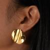 Exaggerated Irregular Big Stud Earrings for Women, Stainless Steel Gold Plated Large Earrings, Geometric Luxury Jewelry Party