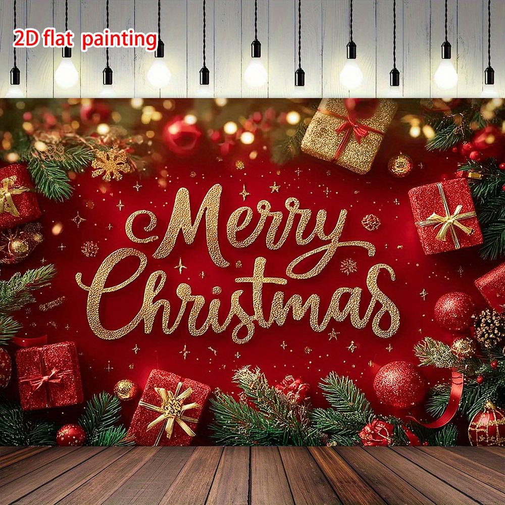 Golden  Merry Christmas Decoration Background Winter Photography Backdrop Decorations For Photo Studio Photo Booth Christams Party